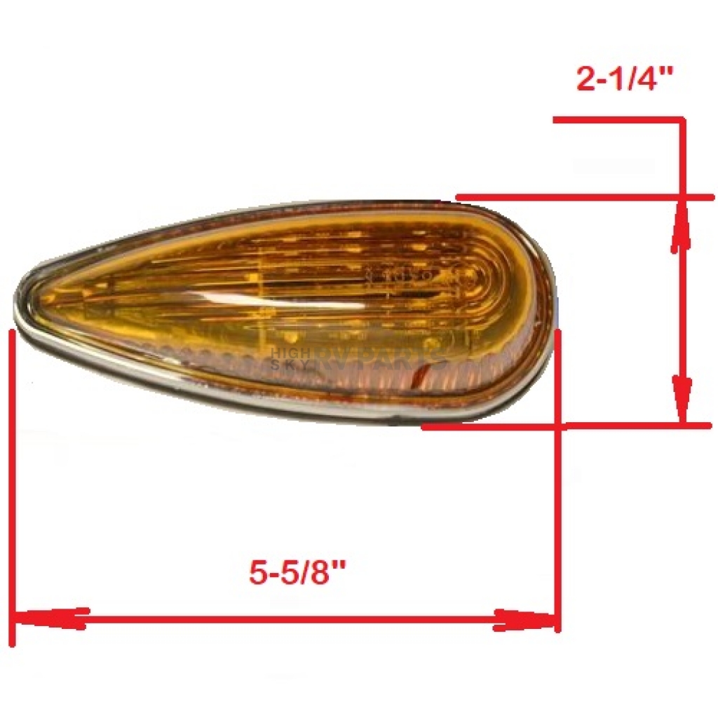 Airstream Marker Light Clearance Tear Drop Amber LED 512859